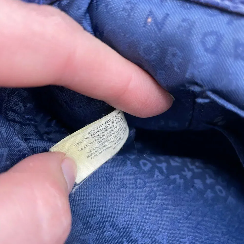 Kate Spade NY Merrick Blue Crossbody Handbag Pebbled Leather Purse Bag Gold